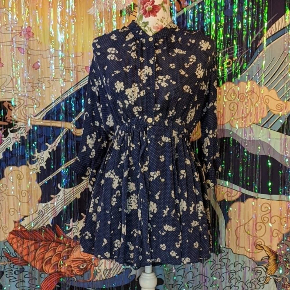 Blue Floral Dress - Size M